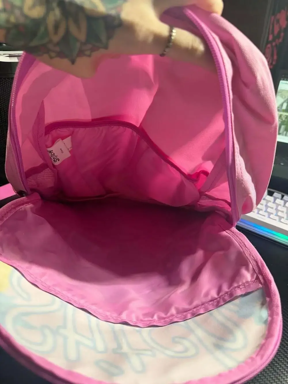 Disney Lilo & Stitch Pink Kids Backpack with Front Pocket